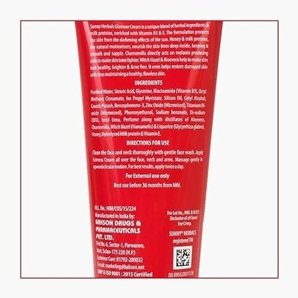 SUNNY Sunny Glamour Cream Enriched With Aloe Vera Tube Of 100 Gm