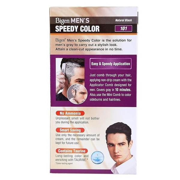 BIGEN Bigen Men's Speedy Color, Hair Color, 80g - Natural Black 101 (Pack of 1)
