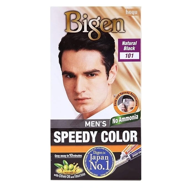 BIGEN Bigen Men's Speedy Color, Hair Color, 80g - Natural Black 101 (Pack of 1)