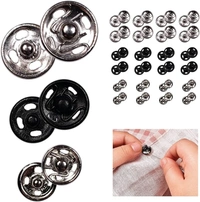 Pony Size-1 Tich Buttons(Snap Fasteners) for Craft, Dressmaking and Sewing Purpose (40Pieces) Brass Buttons (Pack of 20)