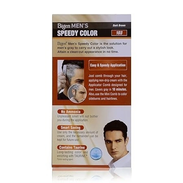 BIGEN Bigen Men's Speedy Color, Hair Color, 80g - Dark Brown 103 (Pack of 1)