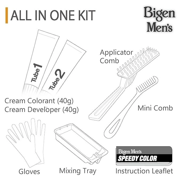 BIGEN Bigen Men's Speedy Color, Hair Color, 80g - Natural Black 101 (Pack of 1)