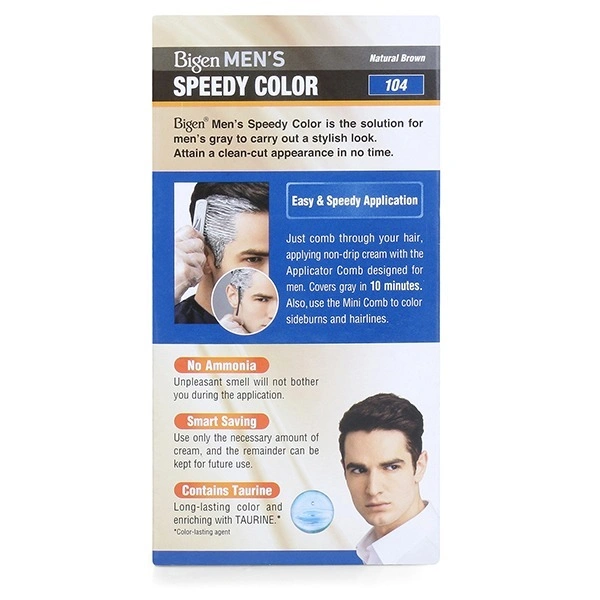 BIGEN Bigen Men's Speedy Color No Ammonia - Natural Brown 104 80gm