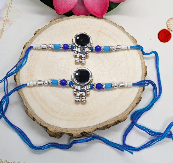 Peekalo Kids Astronaut Rakhi (Set of 2) + Roli Chawal Card