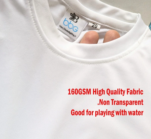 BBGMy First Holi Cocomelon Design Printed Holi Tshirt for 0-12 Months 160 gsm polyester - 0-6 Months