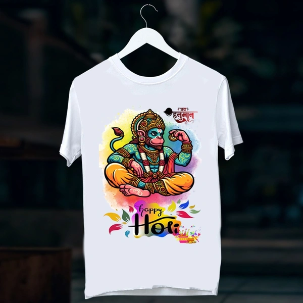 BBG Hanuman ji printed Holi tshirt 160 gsm polyester - XXL - 44