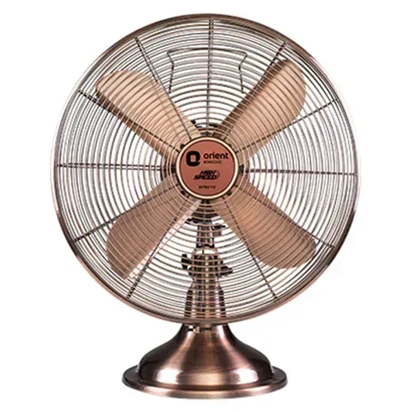 Orient Electric Aluminium Retro Relic Desk Table Fan ( 300 MM) - 300mm, Pewter Finish