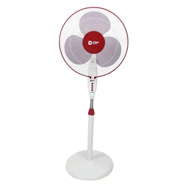 ORIENT ELECTRIC FINSTAR PEDESTAL FAN 400MM PACK OF (1) - 400mm, crimson red white