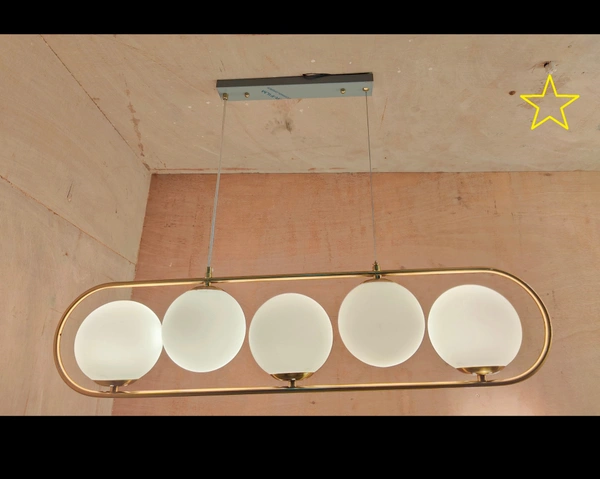 5 Lights Chandelier Linear Hanging lights Over Dining Table, Pendant Lamp for Cafe Counter Restaurant, Light for Kitchen Island