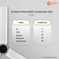 1200mm Ecotech Prime BLDC 5 Star Rated Ceiling Fan With Remote - 1200 mm, white