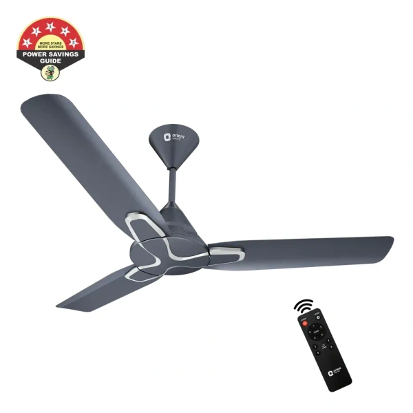 1200mm Jazz BLDC Decorative Ceiling Fan With Remote - 1200 mm, Daytone Grey