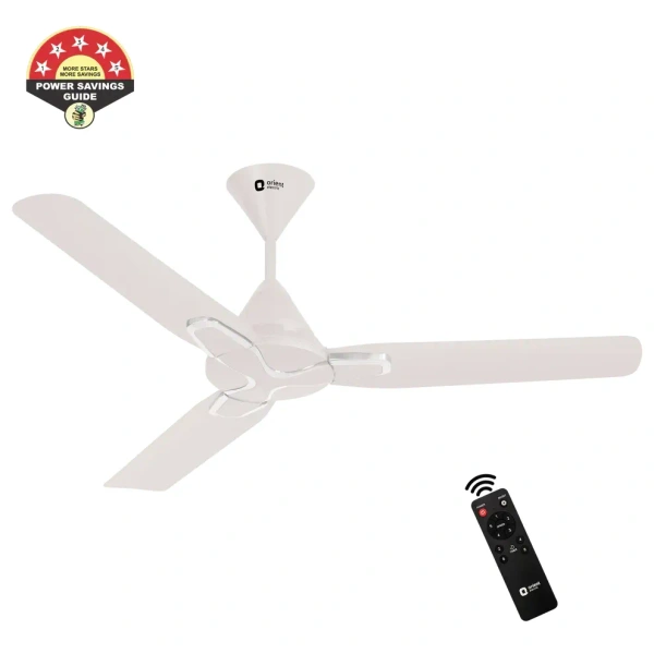1200mm Jazz BLDC Decorative Ceiling Fan With Remote - 1200 mm, Orbes White
