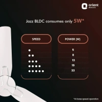 1200mm Jazz BLDC Decorative Ceiling Fan With Remote - 1200 mm, Orbes White