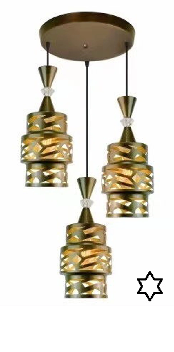 DELAMPS Pendant Light GOLDEN GLASS With Metal STYLIST FITTING BLACK/BRAWN Adjustable Hanging Lighting Pendant Lamp Fixture for Kitchen Island, Barn, Dining Room, Cafe, Farmhouse NOORIE GL N/7 HL/5 Pendants Ceiling Lamp (Gold, Black, Brown)