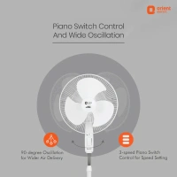 Orient Electric Stand- 37 400 mm Pedestal Fan BY ORIENT - 400mm, signal white