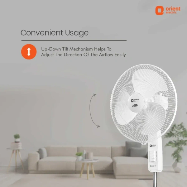 Orient Electric Stand- 37 400 mm Pedestal Fan BY ORIENT - 400mm, signal white