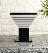 DELAMPS Outdoor Square Lamp/Pillar Lamp/Pole Lamp/Exterior Lamp for Gate and Garden, Deluxe, (Black and White)