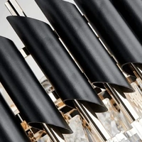 Delamps Modern Squere Black Gold Crystal Chandelier(500mm)…