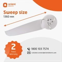 Orient Electric Aero Cool 1360mm Ceiling Fan (White) - 1360 mm, white