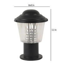 DELAMPS 20 Watt LED Gate Light for Home Gate/Pillar Lights Lamps/Main Gate Outdoor Lights Waterproof Aluminum Body with PVC Glass Post Light (1 Pc, Black)