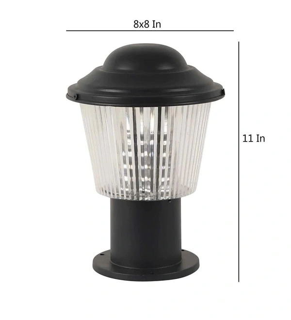 DELAMPS 20 Watt LED Gate Light for Home Gate/Pillar Lights Lamps/Main Gate Outdoor Lights Waterproof Aluminum Body with PVC Glass Post Light (1 Pc, Black)