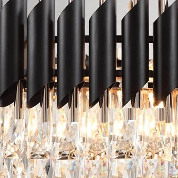 Delamps Modern Squere Black Gold Crystal Chandelier(500mm)…
