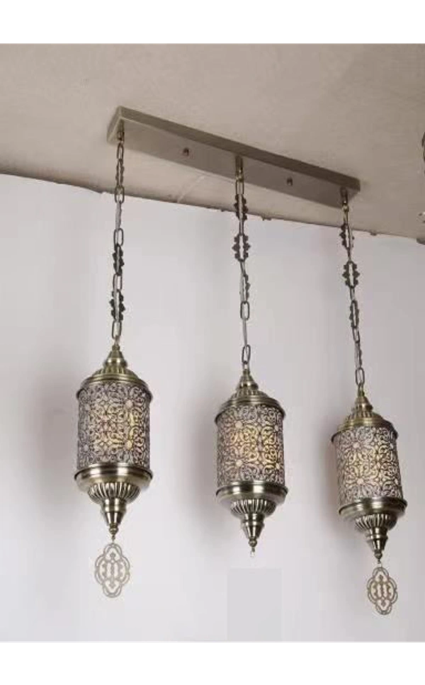 Metal Hanging Pendent Cluster Light, Golden (Golden Cluster Light, without Bulb)