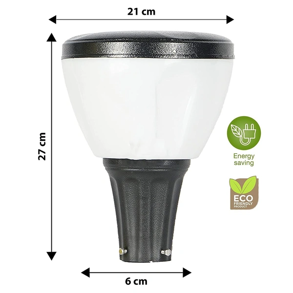 DELAMPS JUGNU Black/Milky Aluminium Casting Waterproof GATE Light for Home,Garden,Boundary Wall,Pillar,Lawn,Terrace,Corridor (B22 Holder) - (Pack of 1)