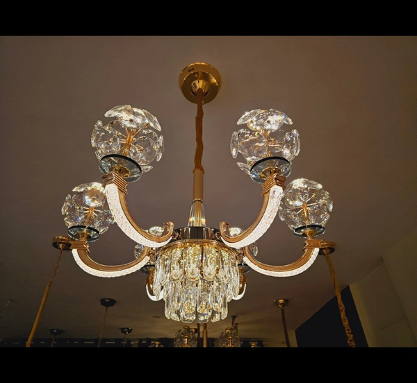 Chandelier Modern K9 Crystal Chandelier Lighting, Clear Crystal Ceiling Light Fixture Pendant Lamp for Dining Room Bathroom Bedroom Livingroom