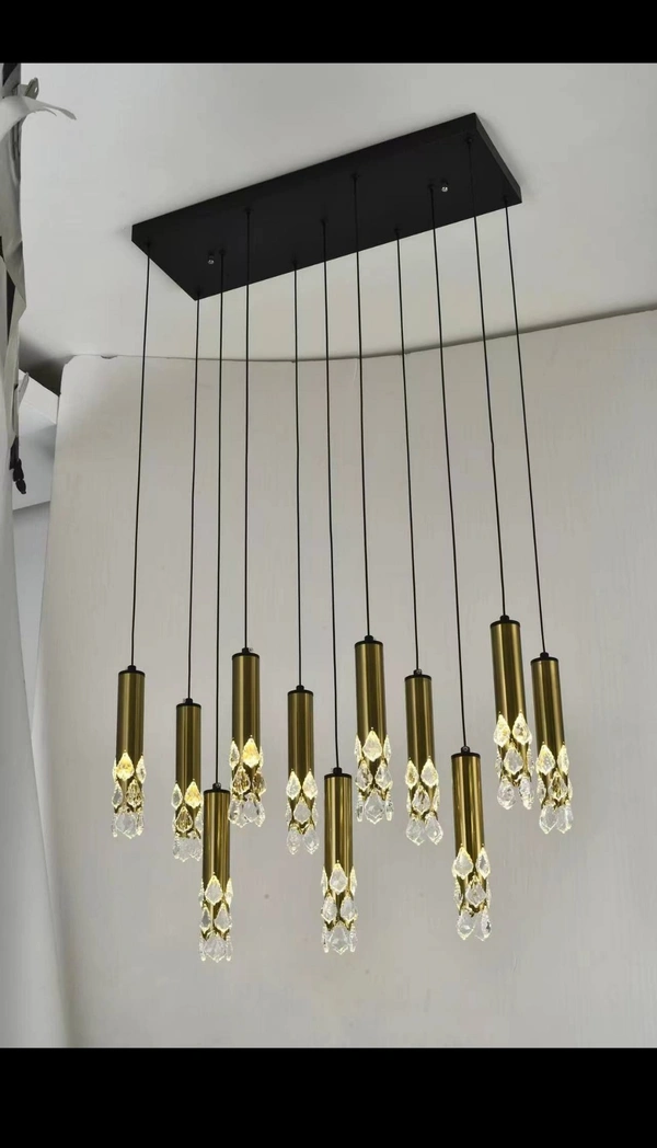 8Feet Raindrop Chandelier Lighting Modern Crystal Ceiling Lighting Fixture - Warm White