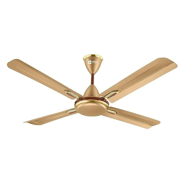 Orient Electric Quadro Ornamental 1200mm | 4 Blade, Premium BEE Star Rated Ceiling Fan - 1200 mm, Golden Chocolate