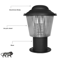 DELAMPS 20 Watt LED Gate Light for Home Gate/Pillar Lights Lamps/Main Gate Outdoor Lights Waterproof Aluminum Body with PVC Glass Post Light (1 Pc, Black)