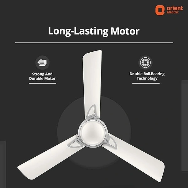 Orient Electric Kiara Shine 1200mm High Speed Ceiling Fan - 1200 mm, Pearl metallic White