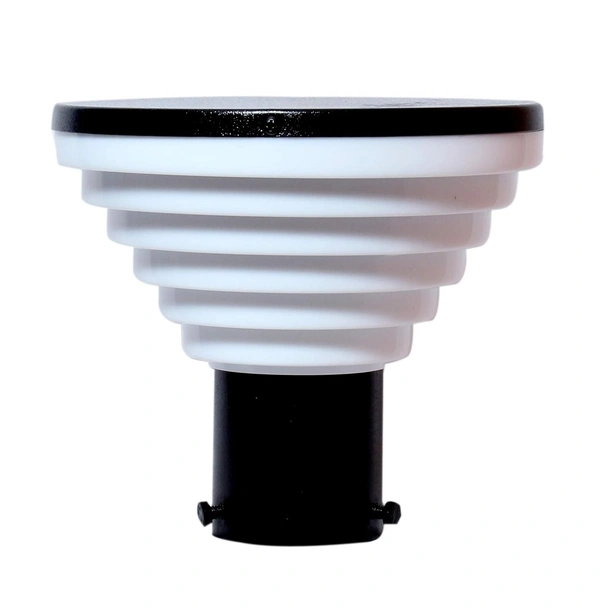 DELAMPS Unique Design Metal and Unbreakable PVC Gate and Garden Light for Outdoor (Black and Milky; Pack of 1)