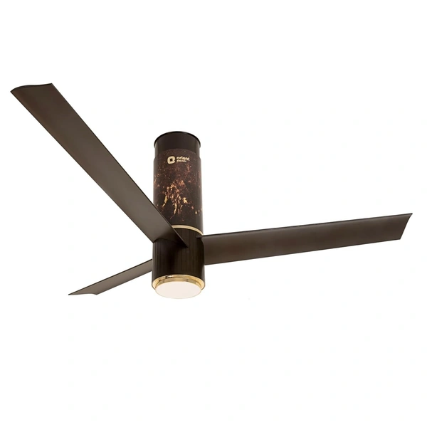 Orient Electric 1200mm Aeroslim Noiseless Energy Efficient BLDC Motor Smart Ceiling Fan with IoT, Remote & Under light (Flame Gold, Pack of 1) - 1200 mm, brown