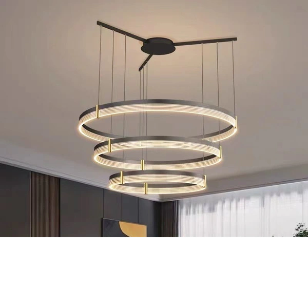 DELAMPS - 84 Watts Houston Gold LED Chandelier,App Control,Voice Assist (Google, Alexa),Three Colour (Warm White + Natural White + Cold White)