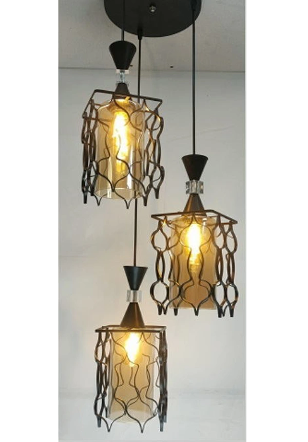 3 Light Creative Pendant Light Lamp Suitable for Living Room,Foyer,Bedroom,Hallway Pendants Ceiling Lamp(Black)