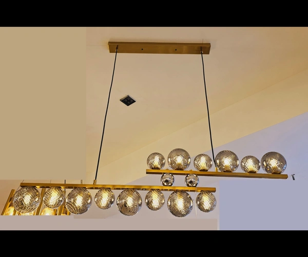 Design Chandelier, Gold, 80 67cm, 5 Bulbs -