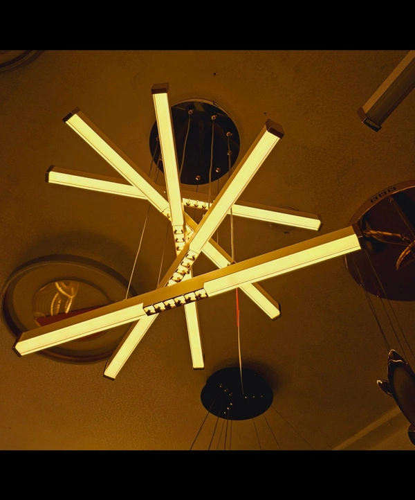 DELAMPS 4 Heads Led Gold Body Modern Chandelier Pendant Light Hanging Lamp - Natural White 4000K