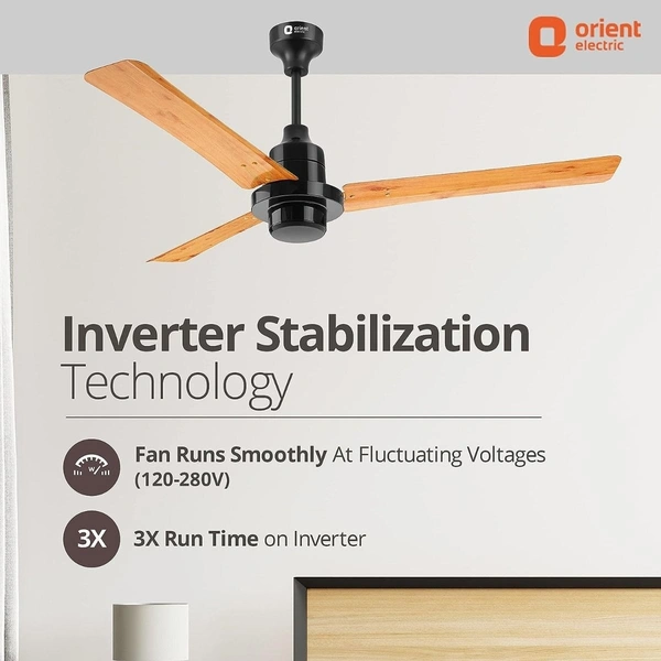 EcoTech Supreme 1200mm Energy Efficient BLDC Ceiling Fan Remote - 1200 mm, Oak Wood