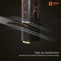 Orient Electric 1200mm Aeroslim Noiseless Energy Efficient BLDC Motor Smart Ceiling Fan with IoT, Remote & Under light (Flame Gold, Pack of 1) - 1200 mm, brown