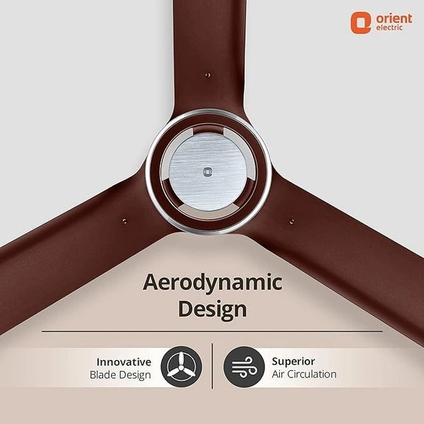 Orient Electric 1200 mm I Float| BLDC ceiling fan | BEE 5-star rated | Compatible with existing regulators | Up to 50% energy-saving | 3-year warranty | Lakeside Brown, pack of 1 - 1200 mm, Brown