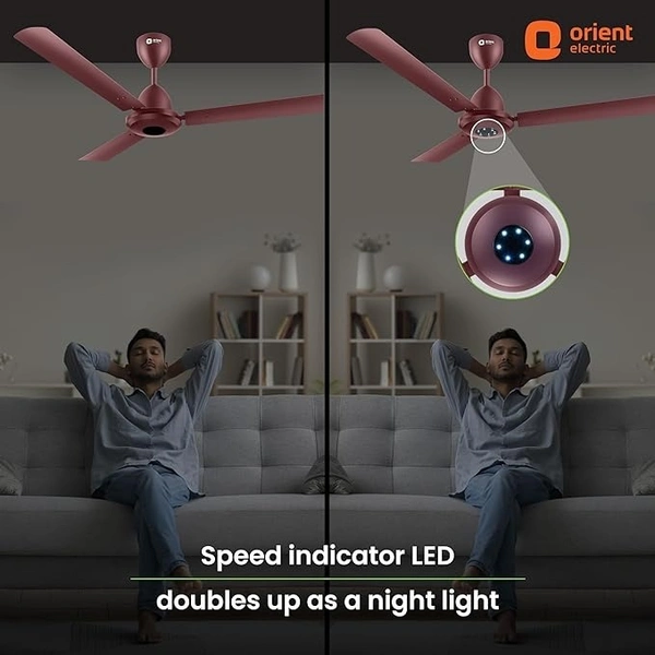 Orient Electric 1200 mm I Falcon with Remote | BLDC energy saving ceiling fan with Remote and LED light | Saves up to 50% on electricity bills | 3-year warranty | Brown - 1200 mm, Brown