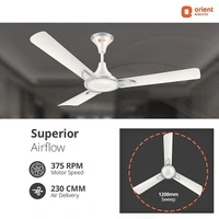 Orient Electric Kiara Shine 1200mm High Speed Ceiling Fan - 1200 mm, Pearl metallic White