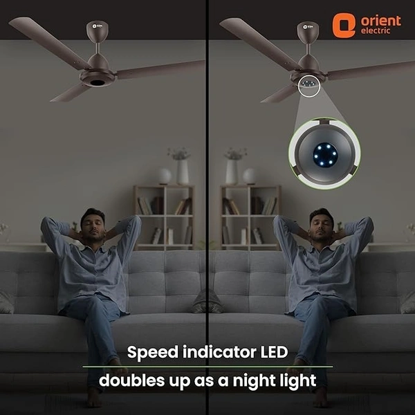 Orient Electric 1200 mm I Falcon with Remote | BLDC energy saving ceiling fan with Remote and LED light | Saves up to 50% on electricity bills | 3-year warranty by Orient | Smoke Brown - 1200 mm, Smoke Brown