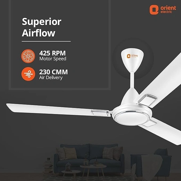 Orient Electric 1200 mm Falcon Deco Ceiling Fan - 1200 mm, White