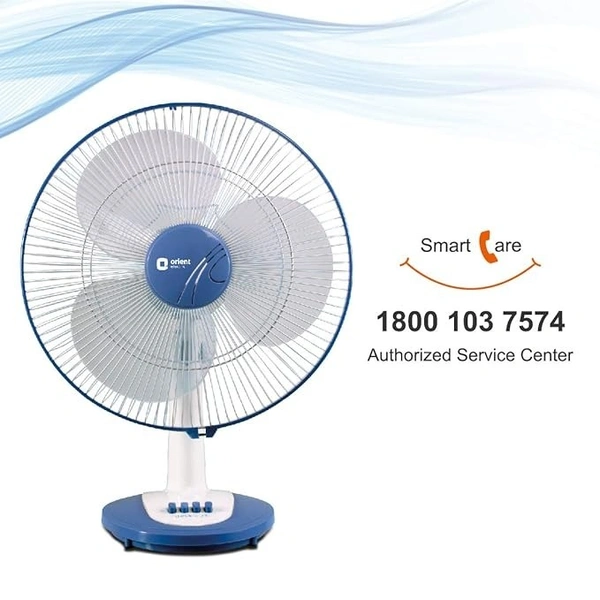 Orient Electric Desk-25 400mm Table Fan - 400mm, Azure blue-white