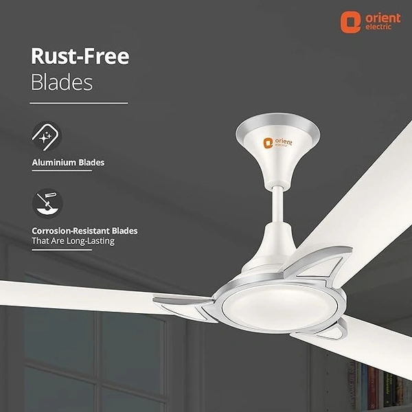 Orient Electric Kiara Shine 1200mm High Speed Ceiling Fan - 1200 mm, Pearl metallic White