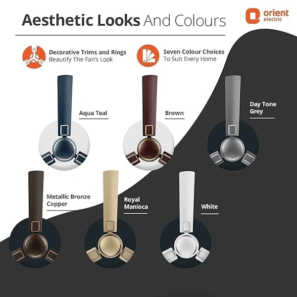 Orient Electric 1200 mm Falcon Deco Ceiling Fan - 1200 mm, Metallic Bronze Copper