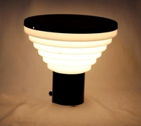 DELAMPS Unique Design Metal and Unbreakable PVC Gate and Garden Light for Outdoor (Black and Milky; Pack of 1)